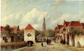 unknow artist European city landscape, street landsacpe, construction, frontstore, building and architecture.070 oil painting picture